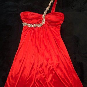 Candy Red Asymmetrical Dress
